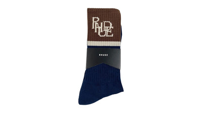 Rhude Suiting Logo Sock Blue