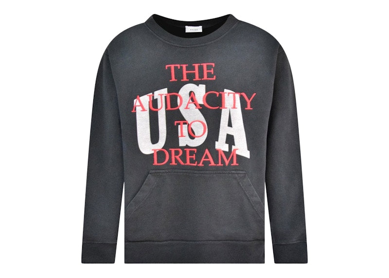 Rhude The Audacity To Dream Vintage Washed Sweatshirt Black/Red/White