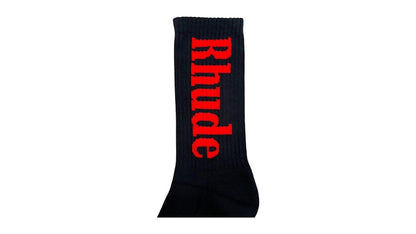 Rhude Vertical Logo Sock Black/Red