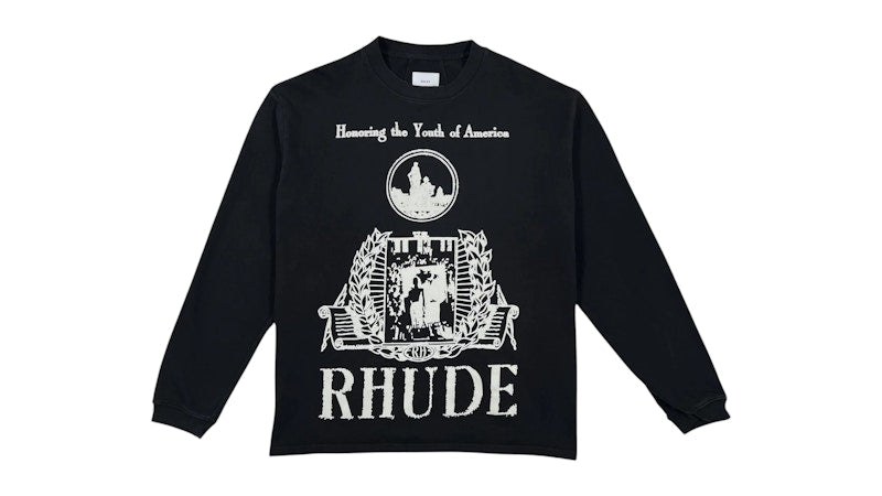 Rhude Youth Of America L/S Tee Black/White