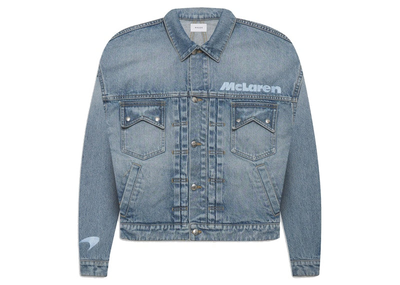 Rhude x McLaren Denim Embroidered Jacket Blue