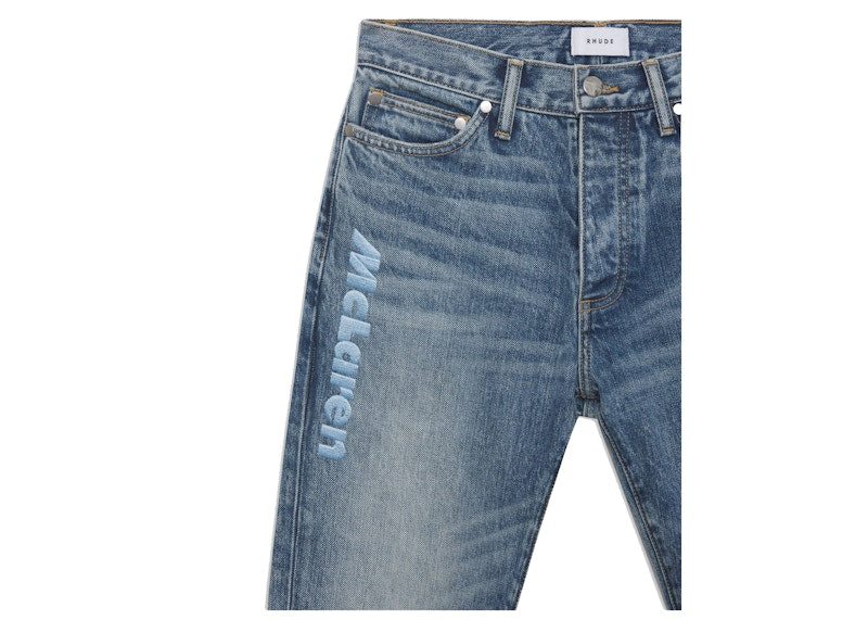 Rhude x McLaren Denim Embroidered Jean Blue