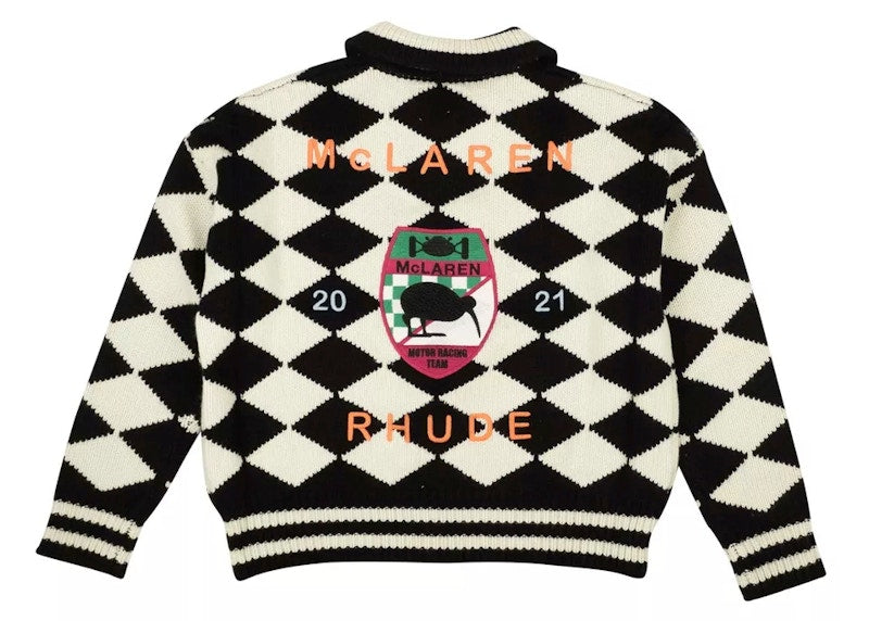 Rhude x McLaren Flag Polo Sweater White/Black