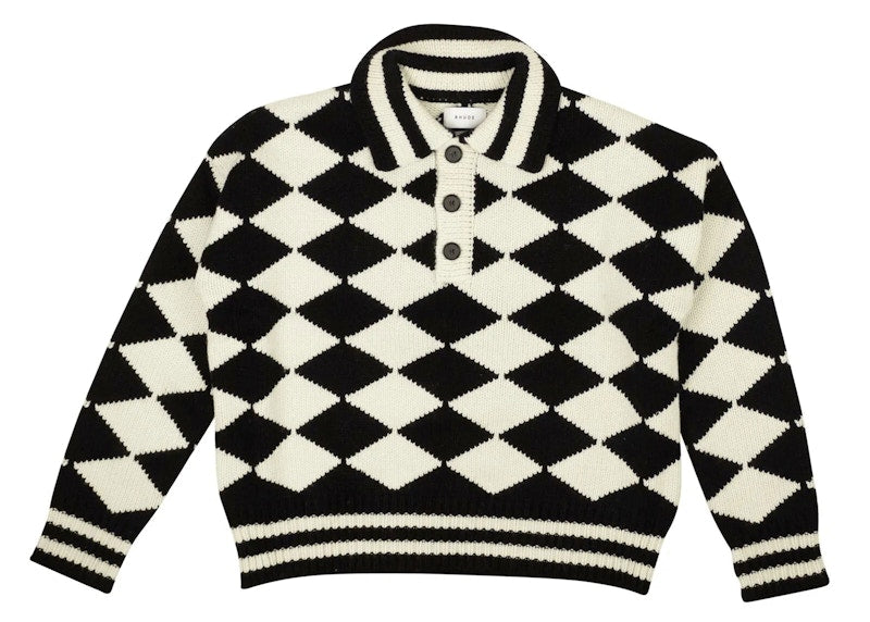 Rhude x McLaren Flag Polo Sweater White/Black