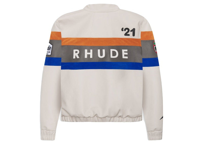 Rhude x McLaren Leather Rhacing Jacket Brown