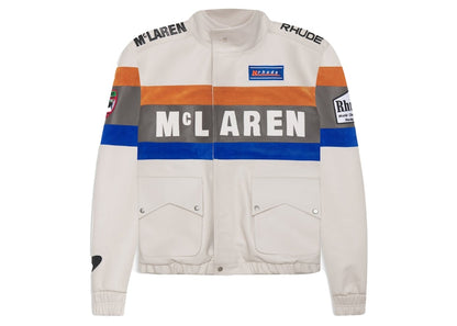 Rhude x McLaren Leather Rhacing Jacket Brown