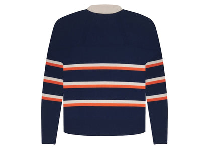 Rhude x McLaren Striped Logo Polo Sweater Blue/Orange