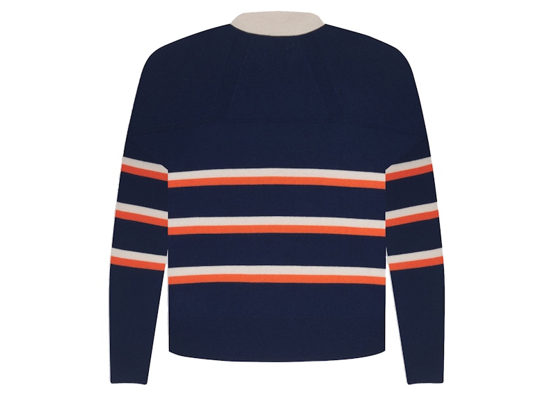 Rhude x McLaren Striped Logo Polo Sweater Blue/Orange