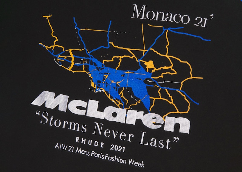 Rhude x McLaren Logo Hoodie Black
