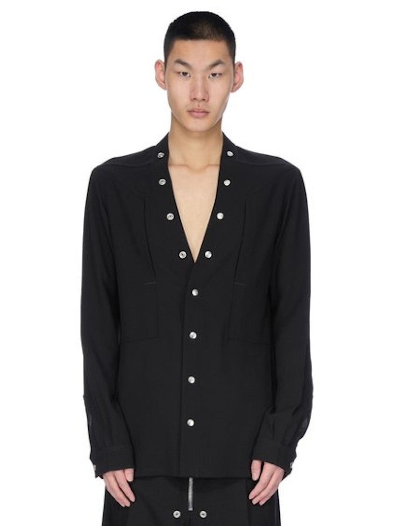 Rick Owens Camicia Larry Fogpocket Shirt Black