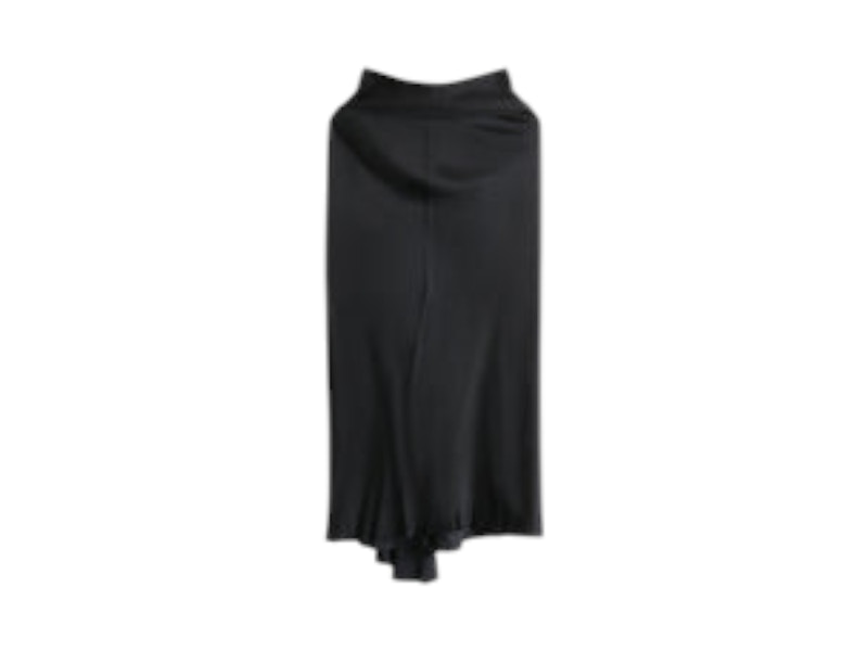 Rick Owens Charmeuse A Line Bias Skirt Black