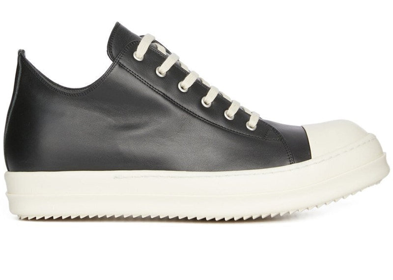 Rick Owens Concordians Low Sneaks Full Grain Cow Leather Black Milk