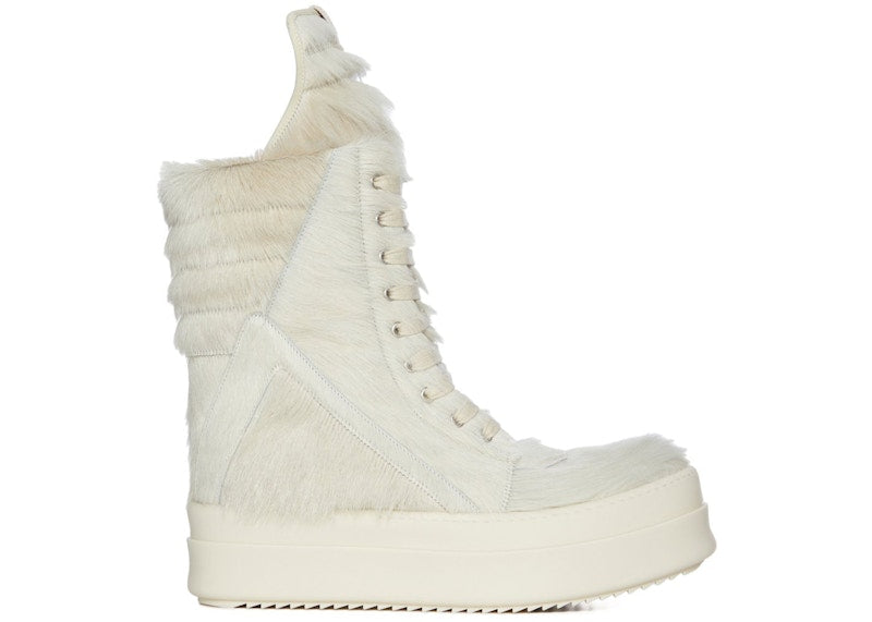 Rick Owens Concordians Mega Geobasket Unshaved Cow Leather Milk