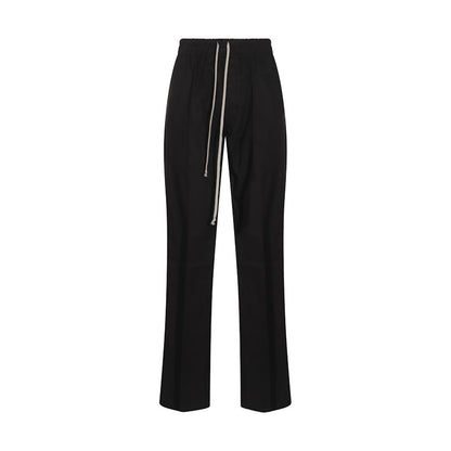 Rick Owens Cotton Dietrich Drawstring Pants Black