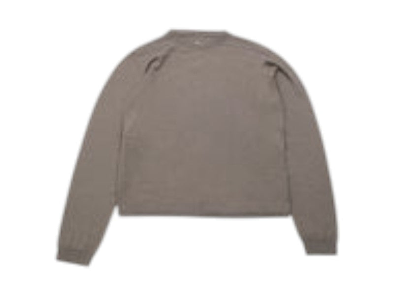 Rick Owens Cropped Biker Round Neck Sweater Dust