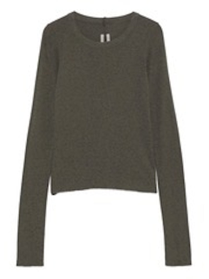 Rick Owens Cropped Rib LS T-shirt Bosco