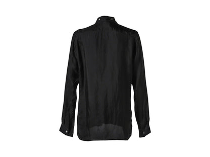 Rick Owens Cupro Larry Fogpocket Shirt Black