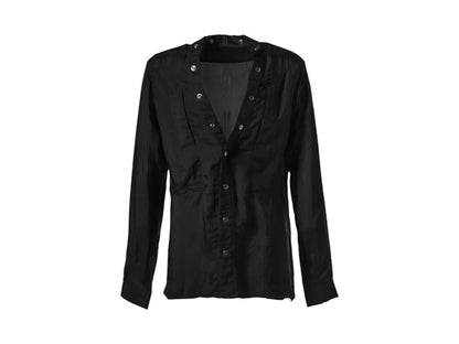 Rick Owens Cupro Larry Fogpocket Shirt Black