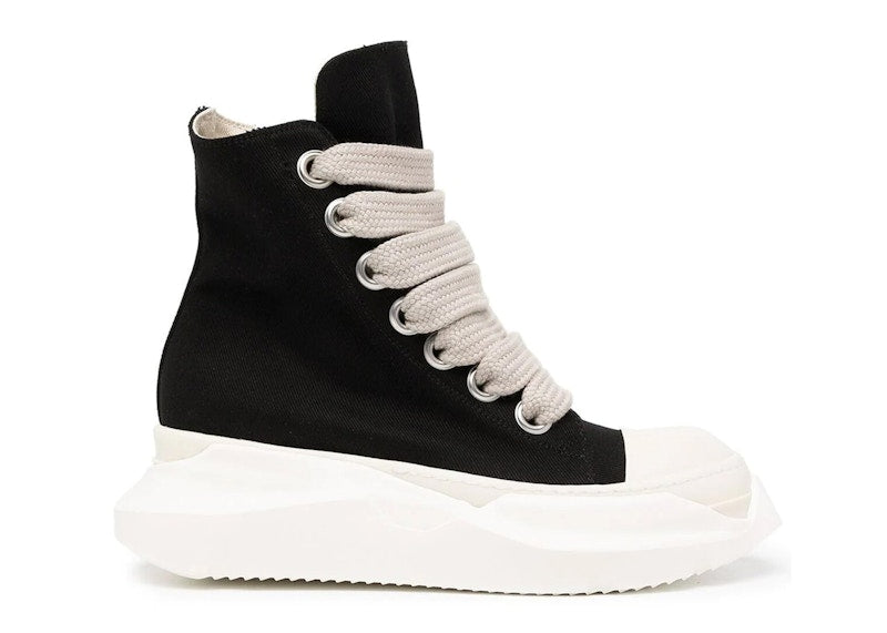 Rick Owens DRKSHDW Canvas Abstract High Top Black Milk