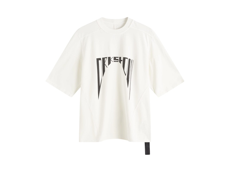 Rick Owens DRKSHDW Curved Logo Print Shirt Milk/Black
