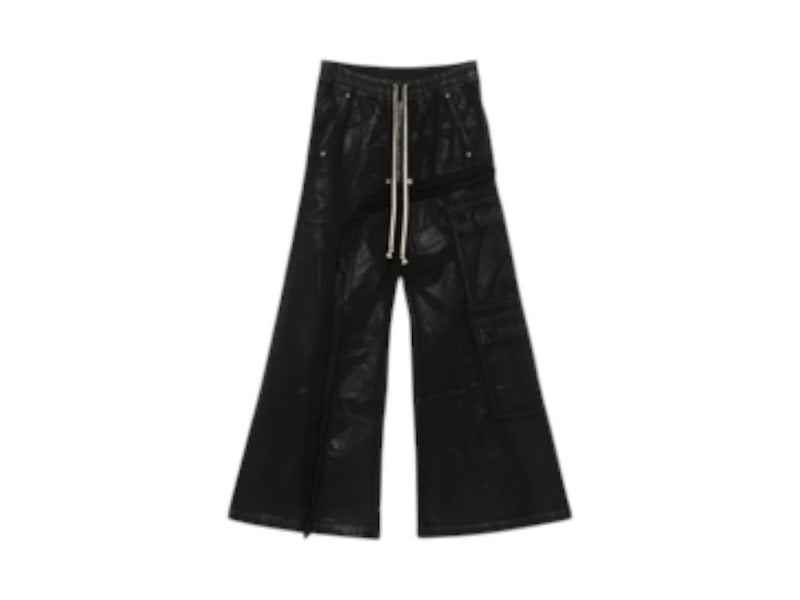 Rick Owens DRKSHDW Denim Imbalanced Double Cargo Jumbo Belas Pants Black