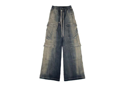 Rick Owens DRKSHDW EDFU Double Cargo Jumbo Belas Degrade Stretch Denim Mineral Pearl