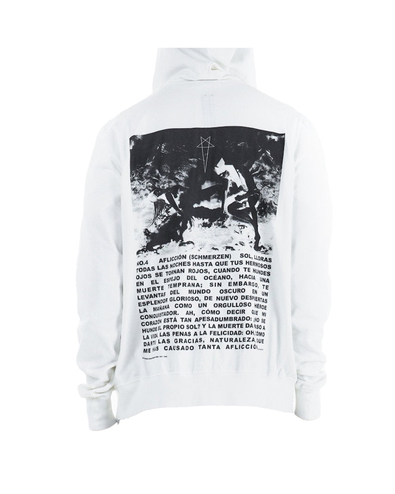 Rick Owens DRKSHDW Gimp Zip Hoodie Chalk White/Black