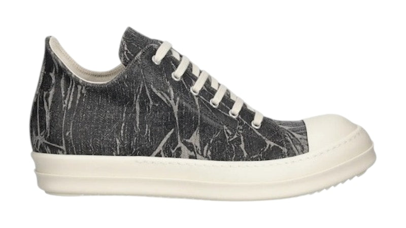 Rick Owens DRKSHDW Lido Low Sneaks Black Cracked Pearl