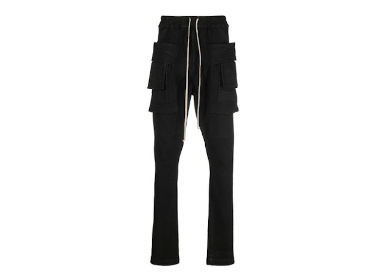 Rick Owens DRKSHDW Skinny Cargo Trousers Black/Milk