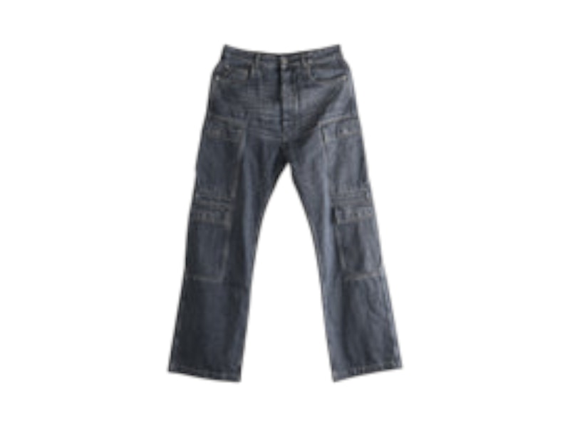 Rick Owens Denim Double Cargo Jeans Pants Washed Grey