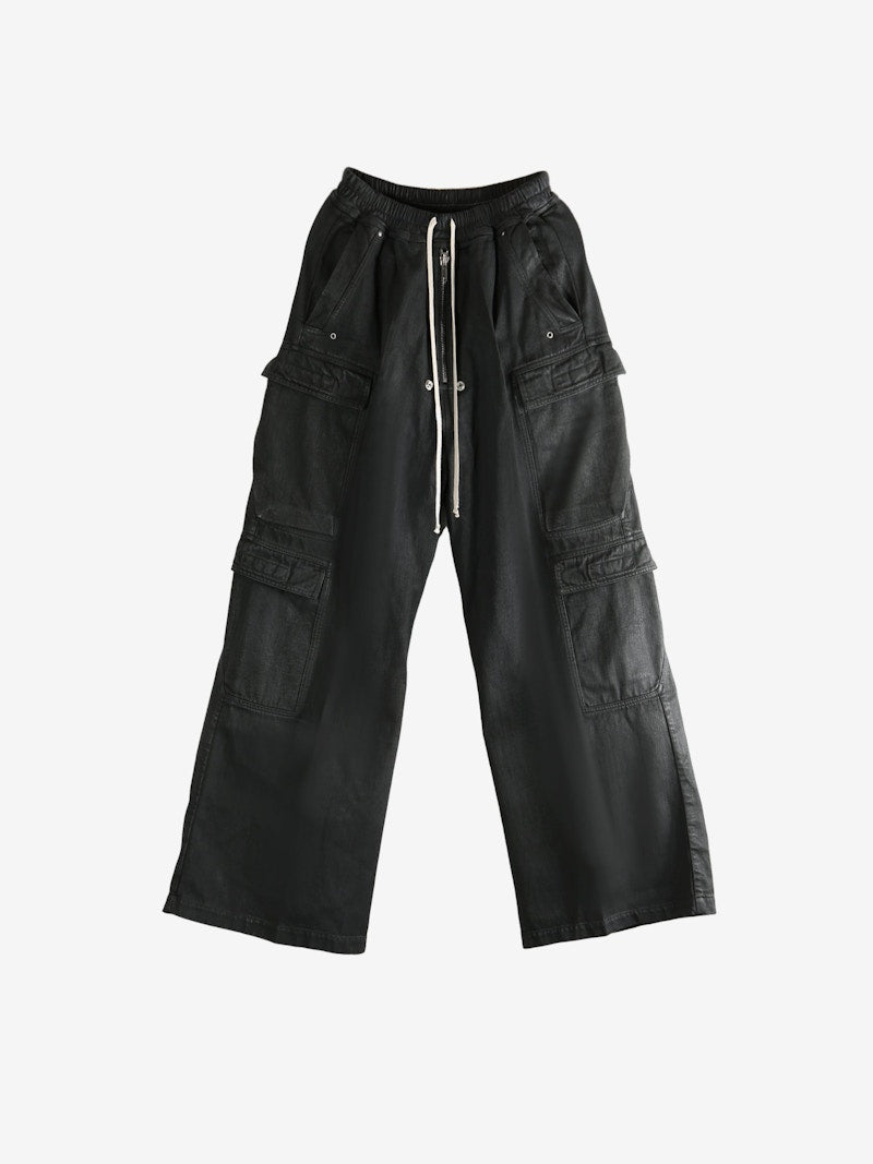Rick Owens Double Cargo Jumbo Belas Pants Black Wax