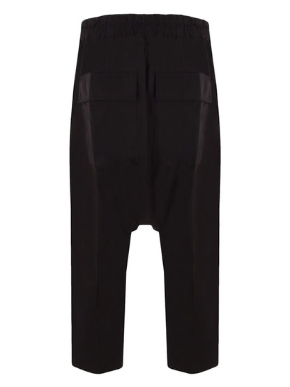 Rick Owens Drawstring Cropped Pantaloni Black