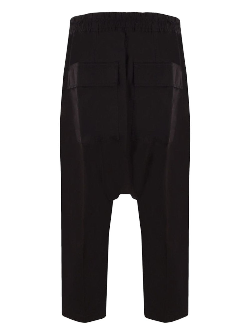 Rick Owens Drawstring Cropped Pantaloni Black