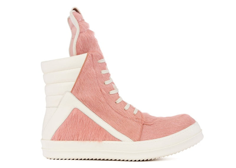 Rick Owens GeoBasket Cow Fur Dusty Pink Milk