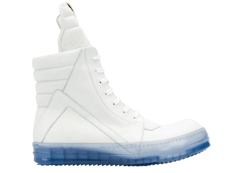 Rick Owens Geobasket High Chalk White Blue Transparent