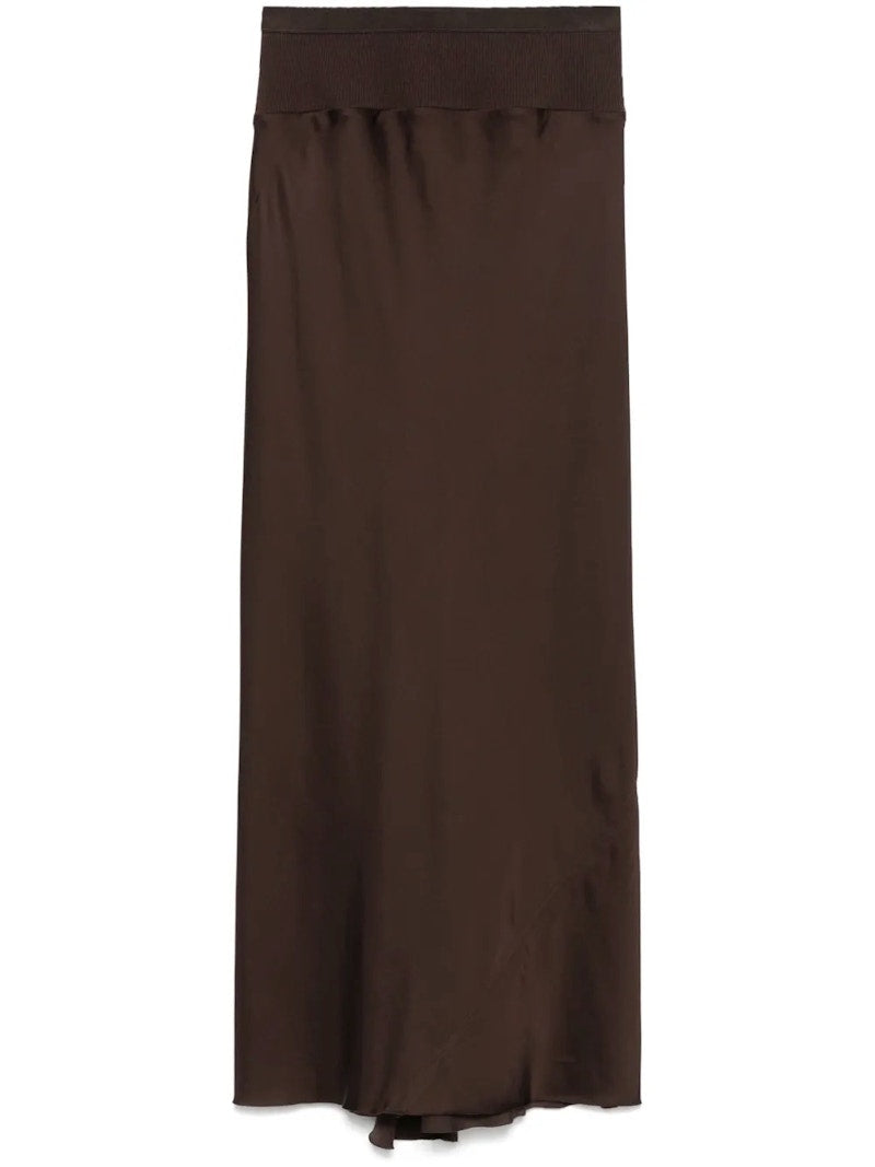 Rick Owens Gonna Calf Bias Skirt Mahogany
