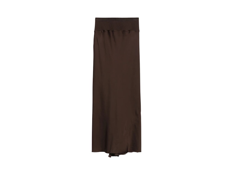 Rick Owens Gonna Calf Bias Skirt Mahogany