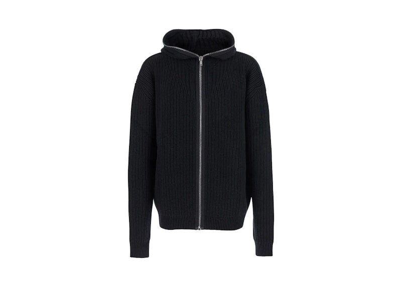 Rick Owens Heavy Wool Zipped Hoodie Black