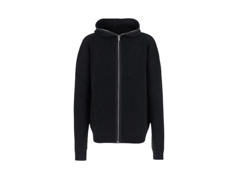 Rick Owens Heavy Wool Zipped Hoodie Black
