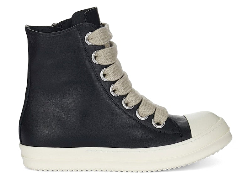Rick Owens Jumbo Laced High Black Milk Leather (Women's)