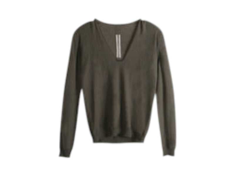 Rick Owens Knit V Neck Pullover Bosco
