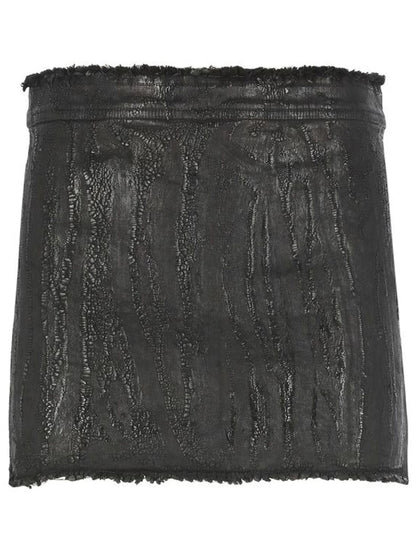Rick Owens Mini Denim Skirt Black
