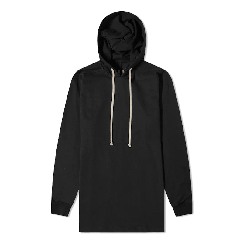 Rick Owens Popover Long Hoodie Black