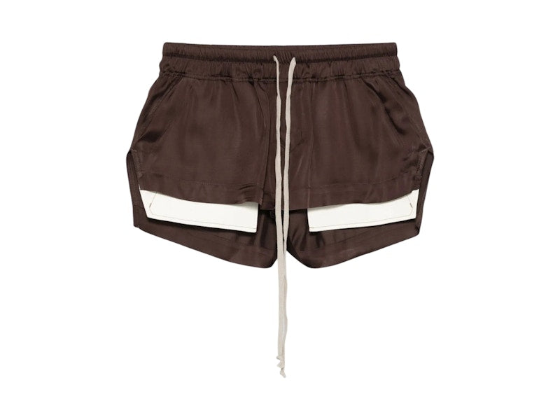 Rick Owens Silk Fog Boxers Mahogany