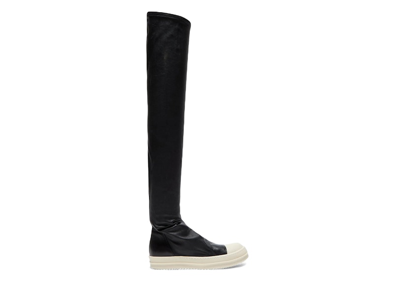 Rick Owens Stivali Pelle High Stocking Sneaks Black Milk (Women's)
