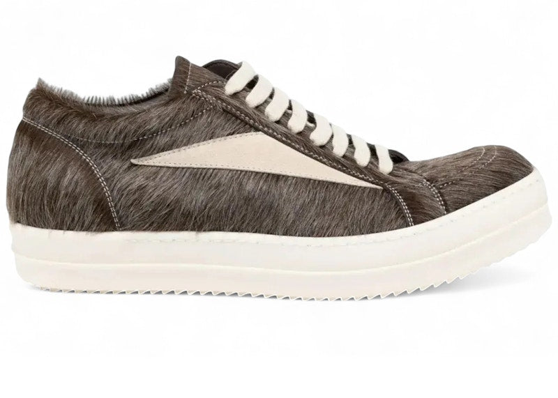 Rick Owens Vintage Sneaks Unshaved Cow Leather Indigo Milk