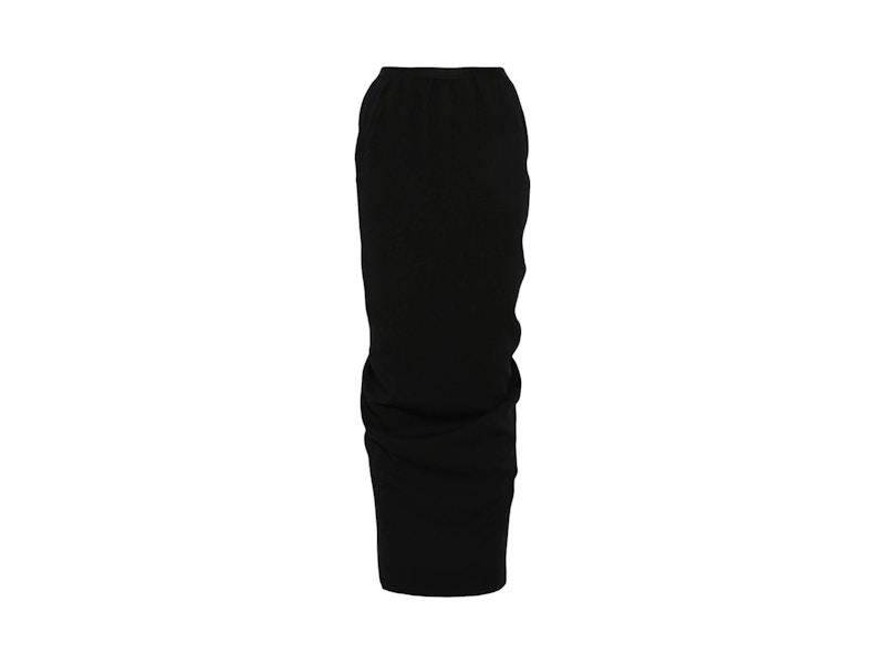 Rick Owens Wool Pillar Long Skirt Black