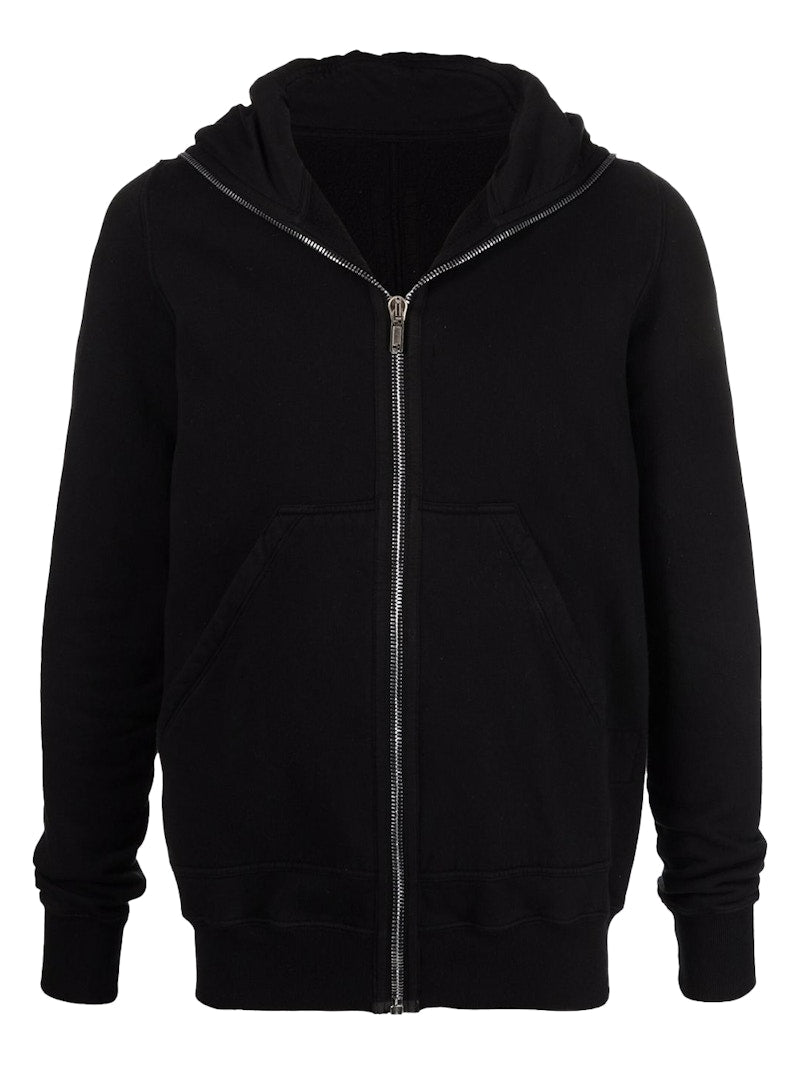 Rick Owens Zip-Up Cotton Hoodie Black