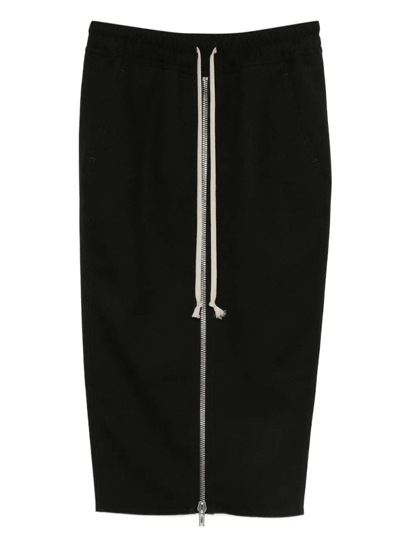 Rick Owens Zipped Short Pillar Skirt Black