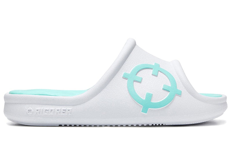 Rigorer Big Logo Slide White Aqua Green